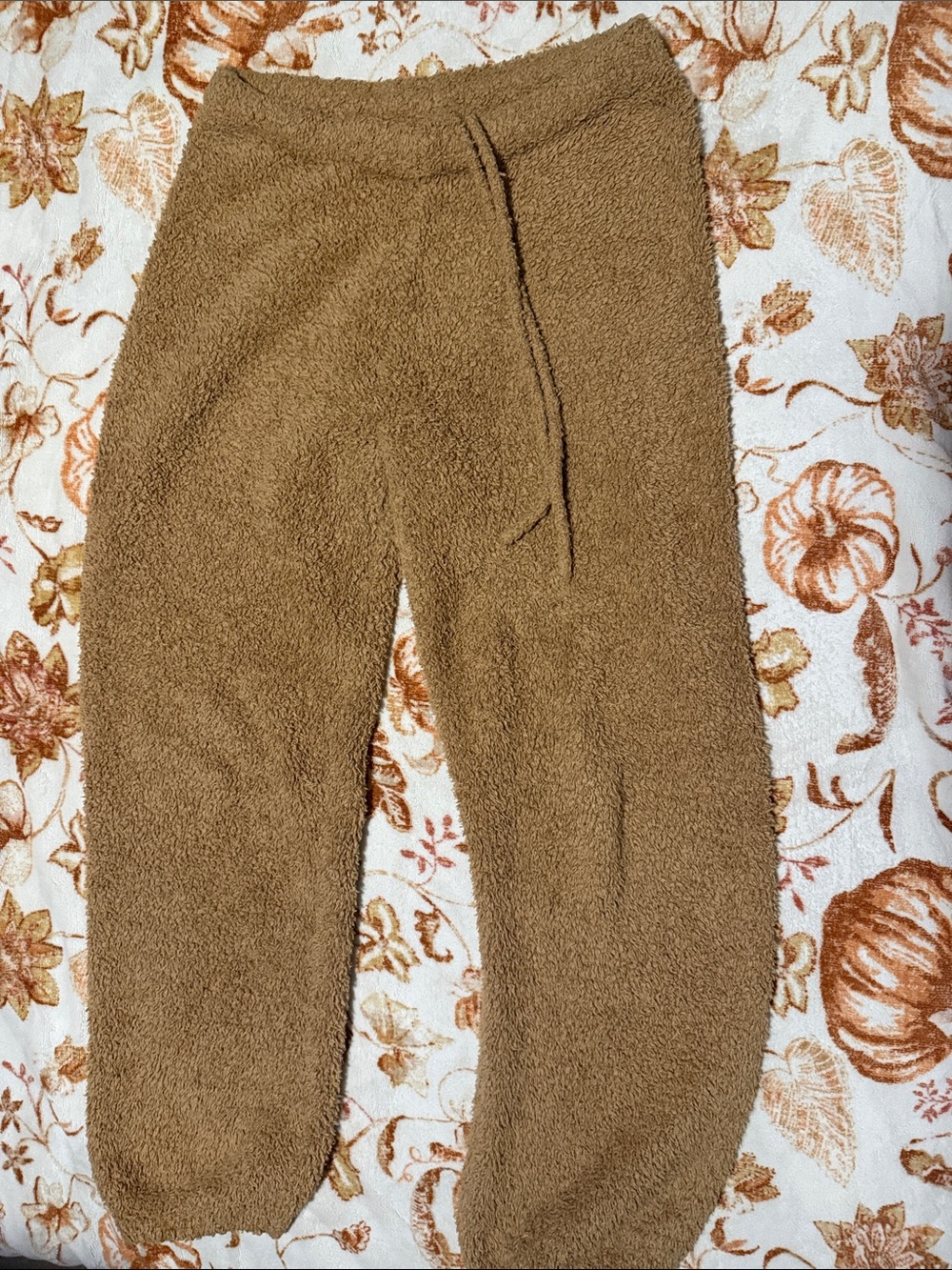 SKIMS Teddy Fleece Joggers in Camel Brown